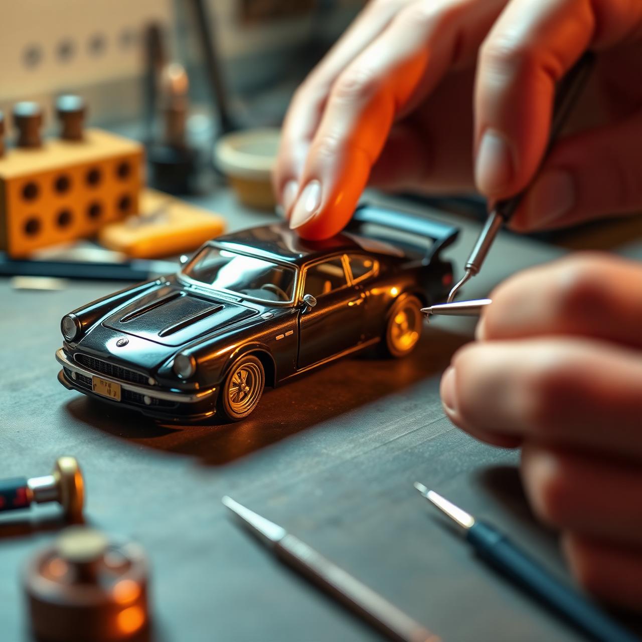 Craftsman detailing a custom diecast