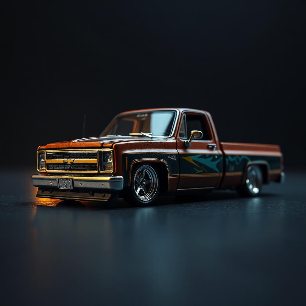 Custom slammed pickup diecast replica