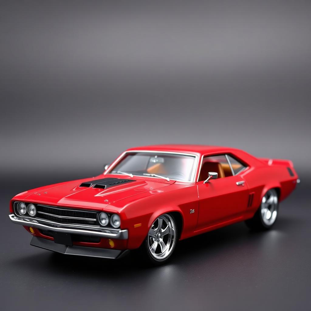 Red muscle car scale model