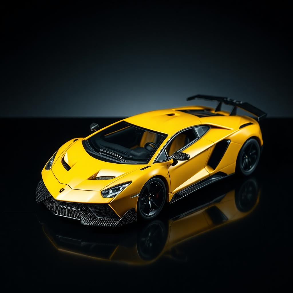 Yellow supercar scale model